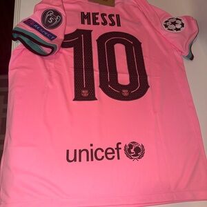 Lionel Messi Fc Barcelona away pink jersey